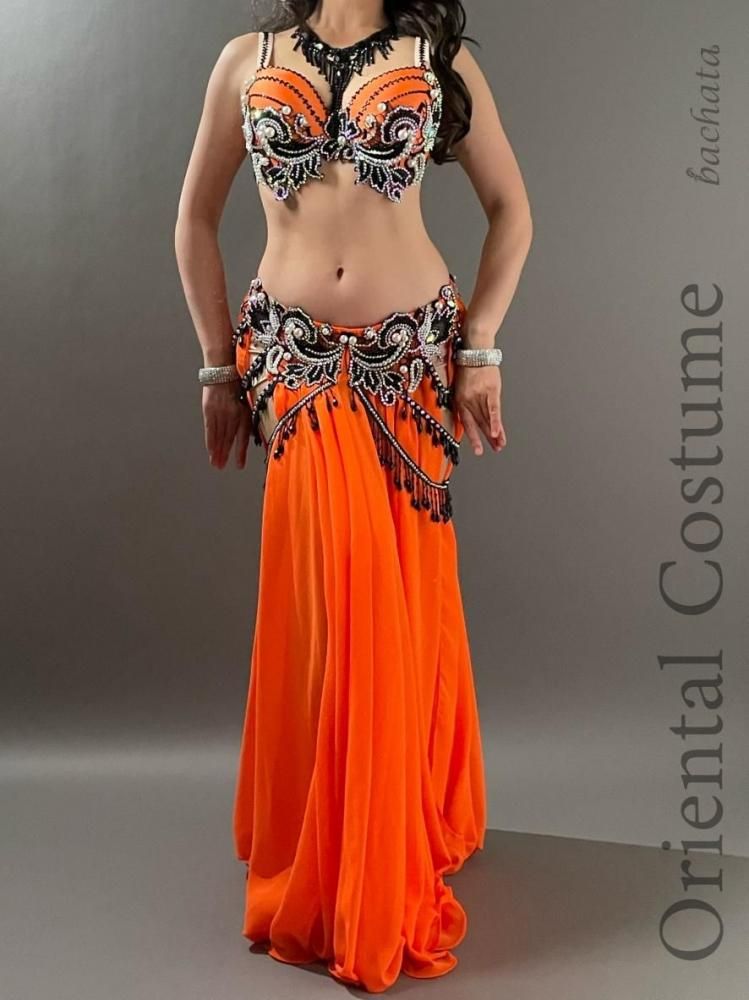 ベリーダンス 衣装 オレンジ POLINA ベリーダンス衣装 オレンジ Amazon