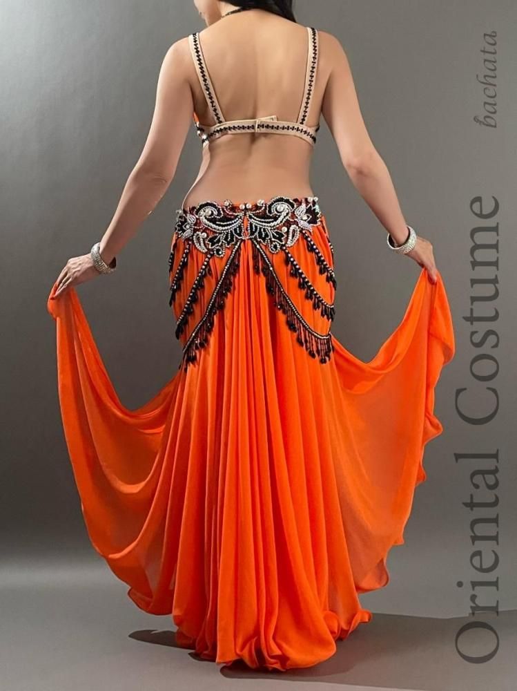 ベリーダンス衣装 ハッピーネオンオレンジ (L) CT0437