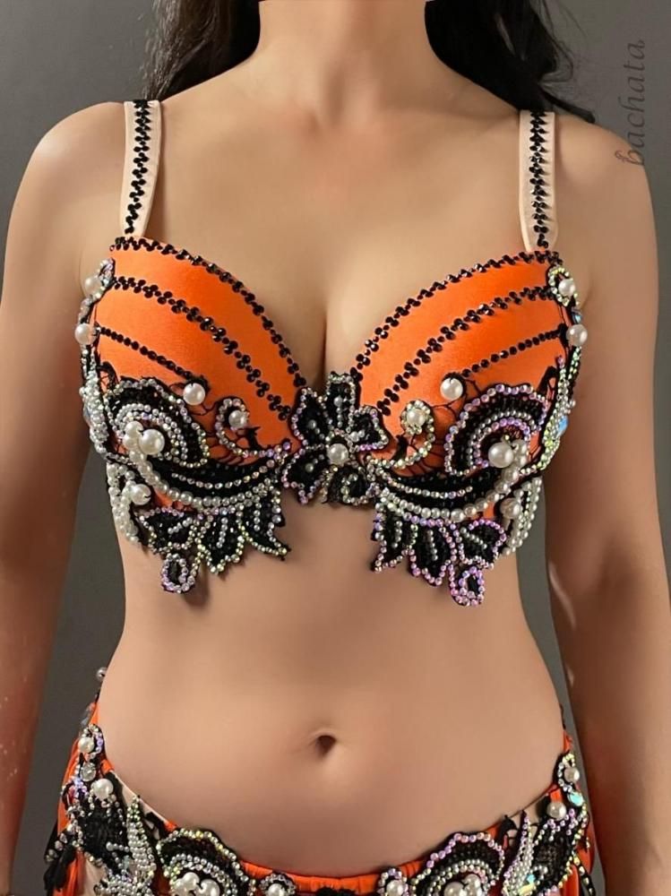 ポリーナ　マンダリンソレーユ　ベリーダンス　衣装　オレンジ⭐︎お値段交渉OK ポリーナ マンダリンソレーユ ベリーダンス 衣装 オレンジ⭐︎お