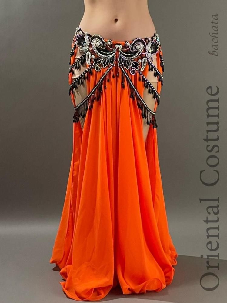 ベリーダンス セットアップ 青とオレンジ ベリーダンス セットアップ 青とオレンジ ベリーダンス