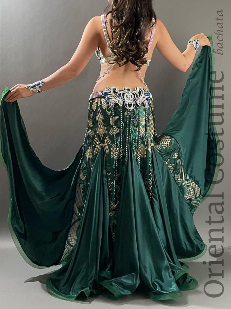 ベリーダンス衣装 ジュエリーエメラルド (L) CT0438