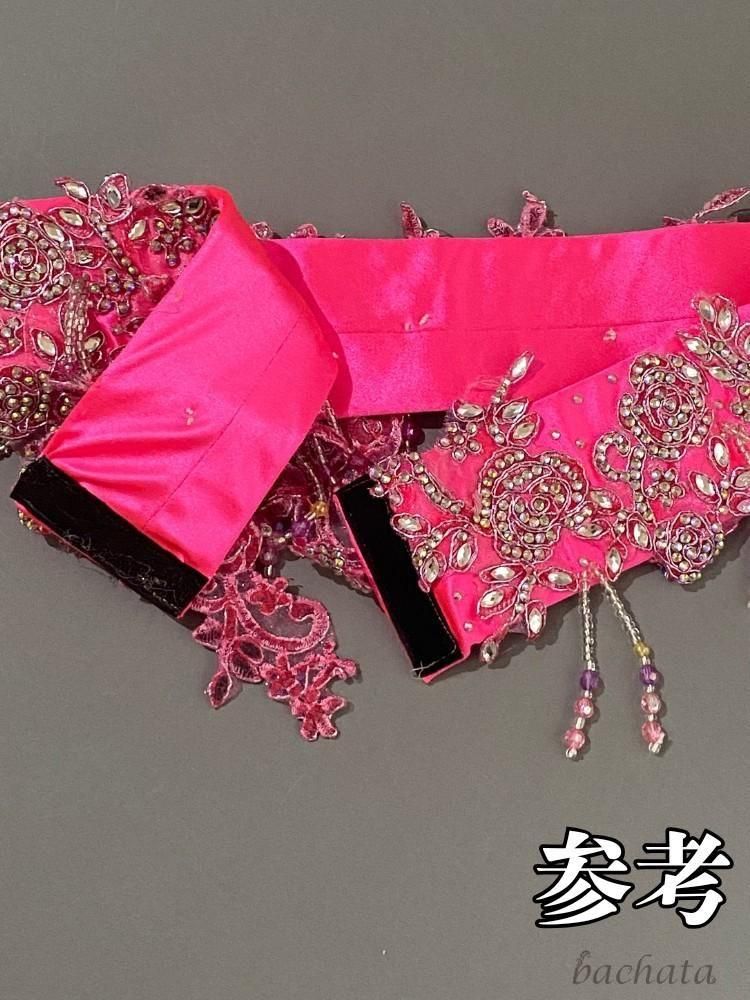 ベリーダンス衣装 Yasser ブラベルト ピンク/ブラック/パープル CT0305