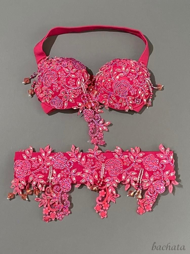 ベリーダンス衣装 Yasser ブラベルト ピンク/ブラック/パープル CT0305