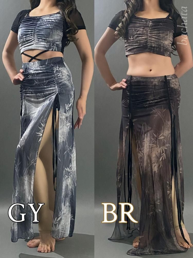 ベリーダンス レッスン着 トップ＆スカートセット2色 ST5104 (M/L)