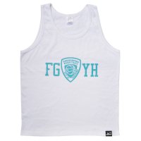 <img class='new_mark_img1' src='https://img.shop-pro.jp/img/new/icons47.gif' style='border:none;display:inline;margin:0px;padding:0px;width:auto;' />forgame ”FGYH” TANKTOP (ホワイト/ターコイズブルー)