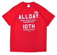 <img class='new_mark_img1' src='https://img.shop-pro.jp/img/new/icons47.gif' style='border:none;display:inline;margin:0px;padding:0px;width:auto;' />ALLDAY 10th Anniversary TEE (レッド)