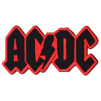 AC/DC - BLACK LOGO ON RED PATCH