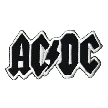 AC/DC - BLACK LOGO ON WHITE PATCH