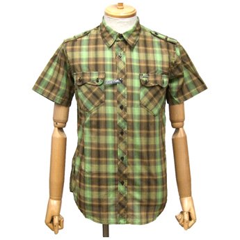 <img class='new_mark_img1' src='https://img.shop-pro.jp/img/new/icons24.gif' style='border:none;display:inline;margin:0px;padding:0px;width:auto;' />ATTICUS CLOTHING - CROSSING COFFEE SHORT SLEEVED BUTTON UP SHIRT