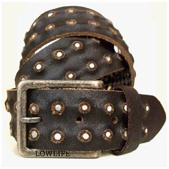 <img class='new_mark_img1' src='https://img.shop-pro.jp/img/new/icons24.gif' style='border:none;display:inline;margin:0px;padding:0px;width:auto;' />LOWLIFE - WHEELER BROWN LEATHER BELT WITH SILVER STUDS