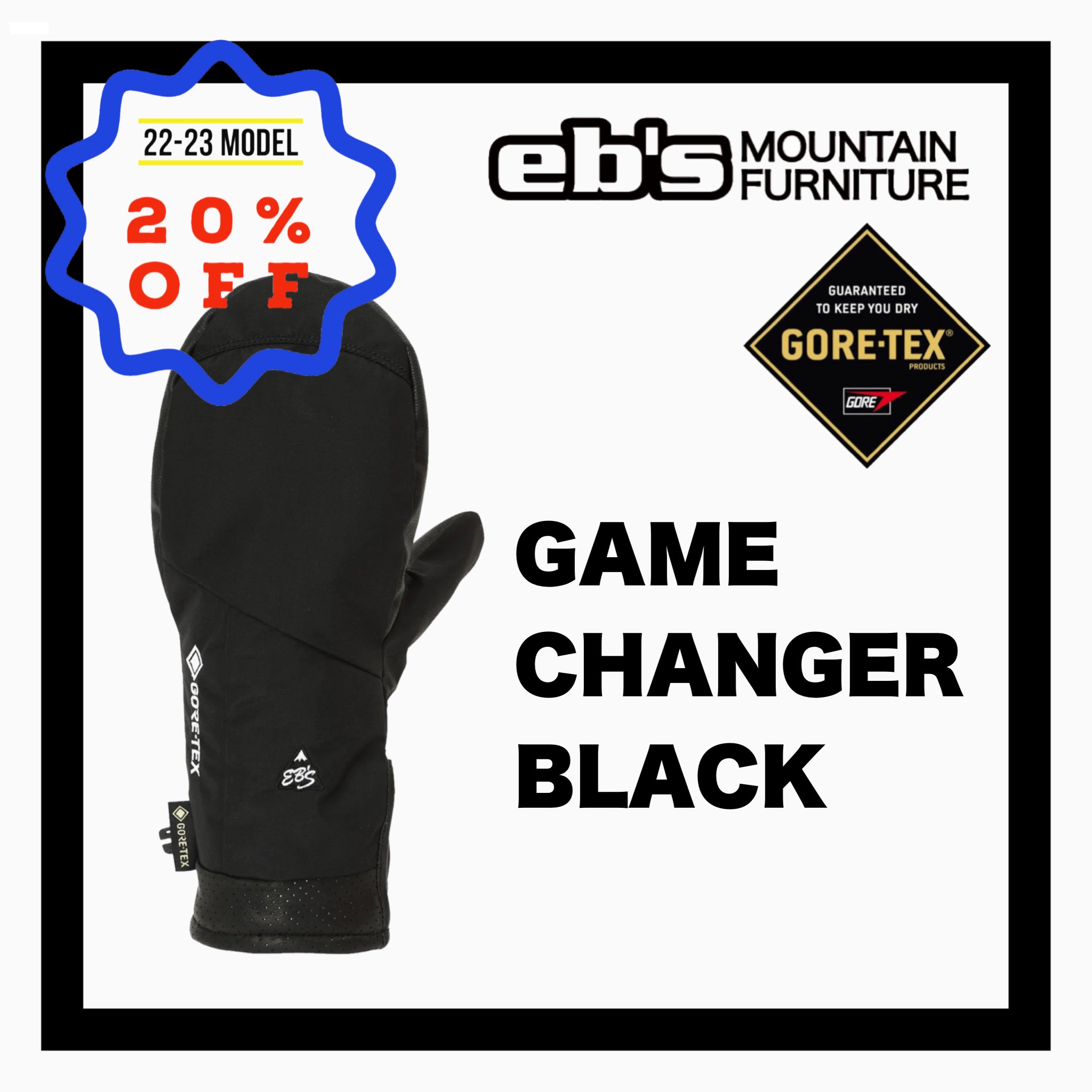 eb'sGAME CANGER  BLACK gore-tex glove