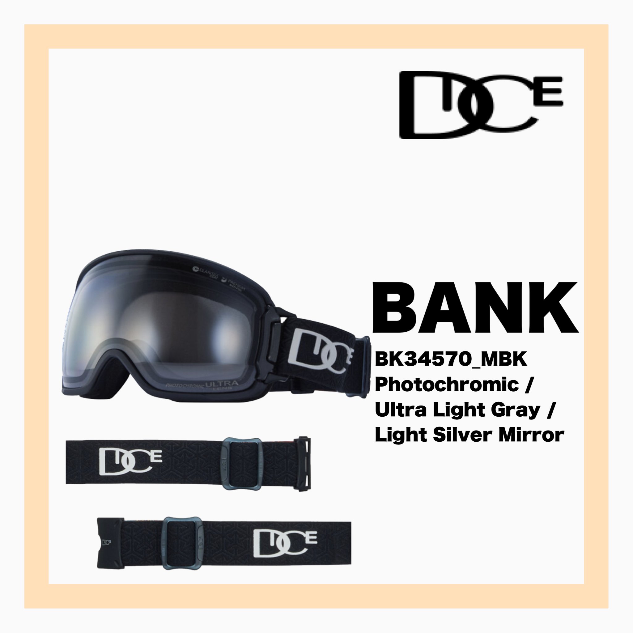 <img class='new_mark_img1' src='https://img.shop-pro.jp/img/new/icons34.gif' style='border:none;display:inline;margin:0px;padding:0px;width:auto;' />DICE BANK MBK Photochromic /Ultra Light Gray / Light Silver Mirror
