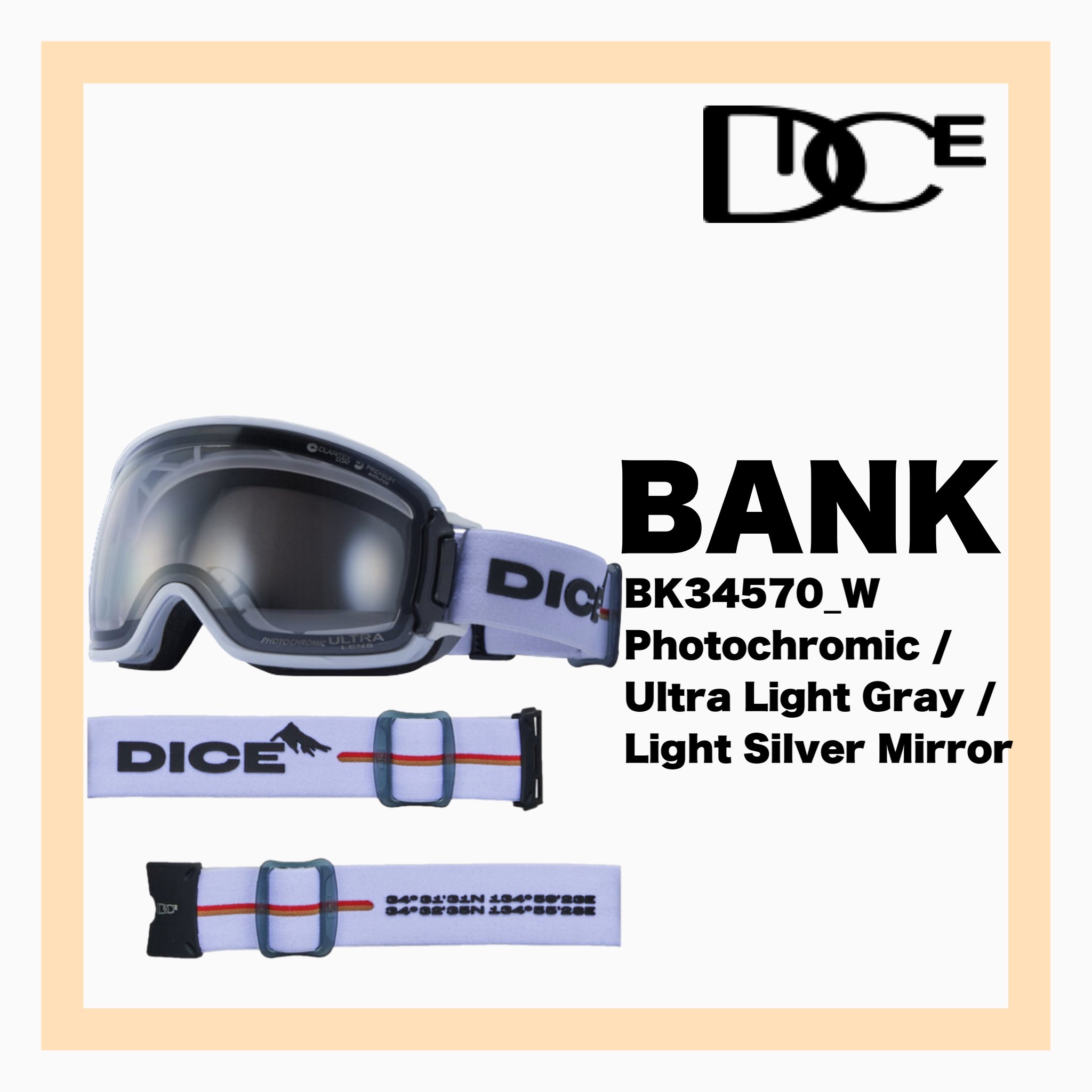<img class='new_mark_img1' src='https://img.shop-pro.jp/img/new/icons34.gif' style='border:none;display:inline;margin:0px;padding:0px;width:auto;' />DICE BANK W Photochromic /Ultra Light Gray / Light Silver Mirror