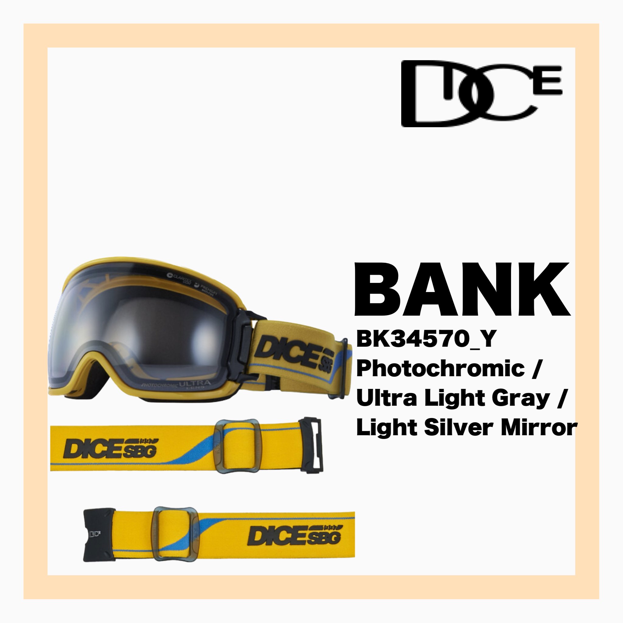 <img class='new_mark_img1' src='https://img.shop-pro.jp/img/new/icons34.gif' style='border:none;display:inline;margin:0px;padding:0px;width:auto;' />DICE BANK Y Photochromic /Ultra Light Gray / Light Silver Mirror