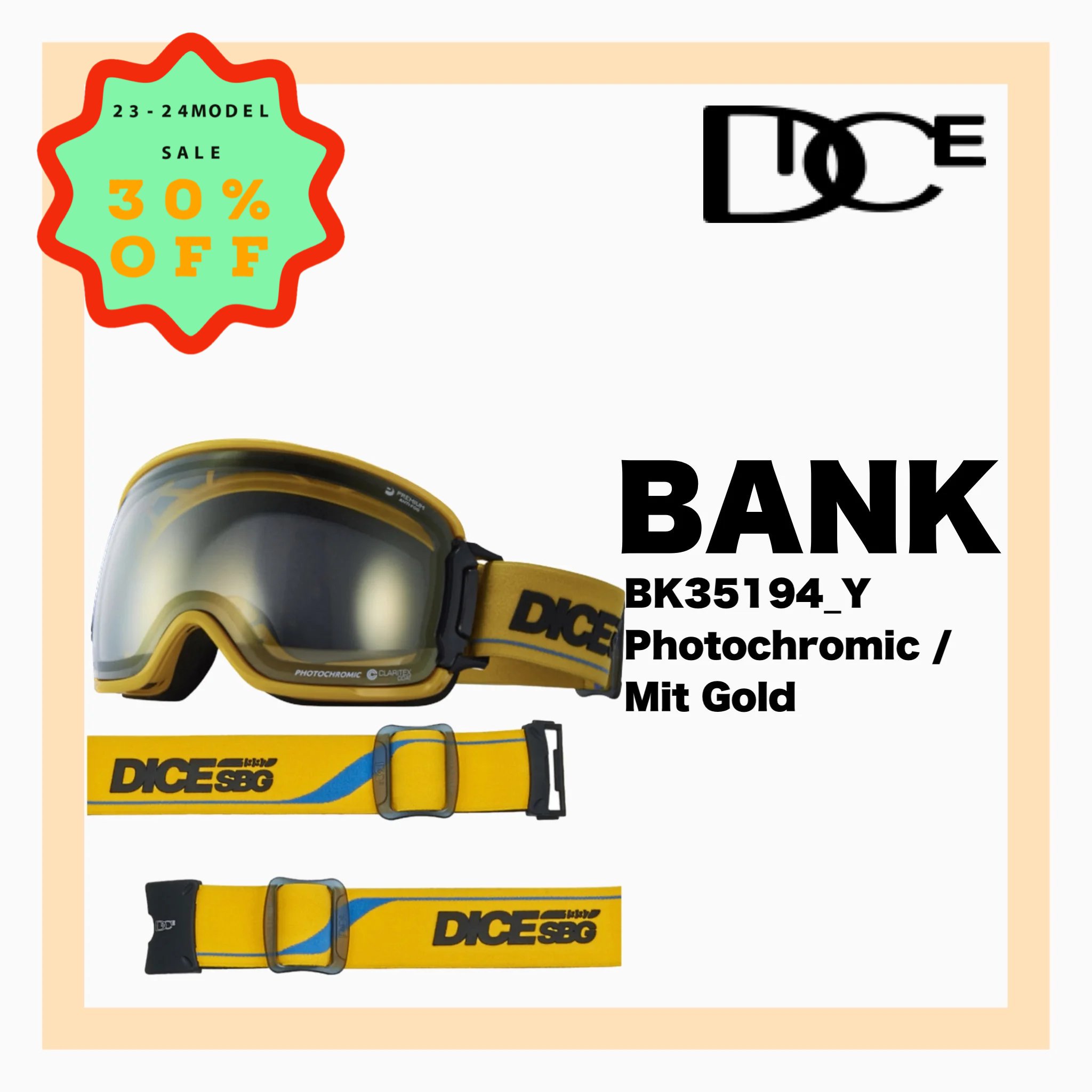 DICE BANK Y  Photochromic / Mit Gold<img class='new_mark_img2' src='https://img.shop-pro.jp/img/new/icons22.gif' style='border:none;display:inline;margin:0px;padding:0px;width:auto;' />