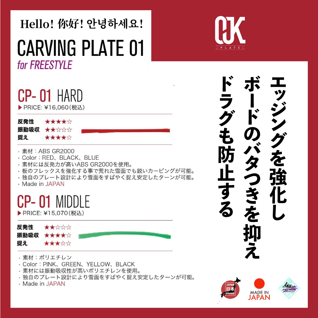 OJK【CARVING PLATE 01 MIDDLE / HARD】for FREESTYLE MEN'S OJK【CARVING PLATE 01 MIDDLE / HARD】for FREESTYLE MEN'S