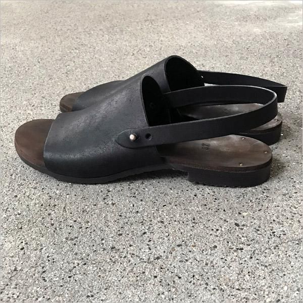 ★新品 SHOE&SEWN ROMA バックストラップサンダル 牛革 黒 38 SHOE&SEWN [シューアンンド ソーン] 「Roma」ヒールストラップ