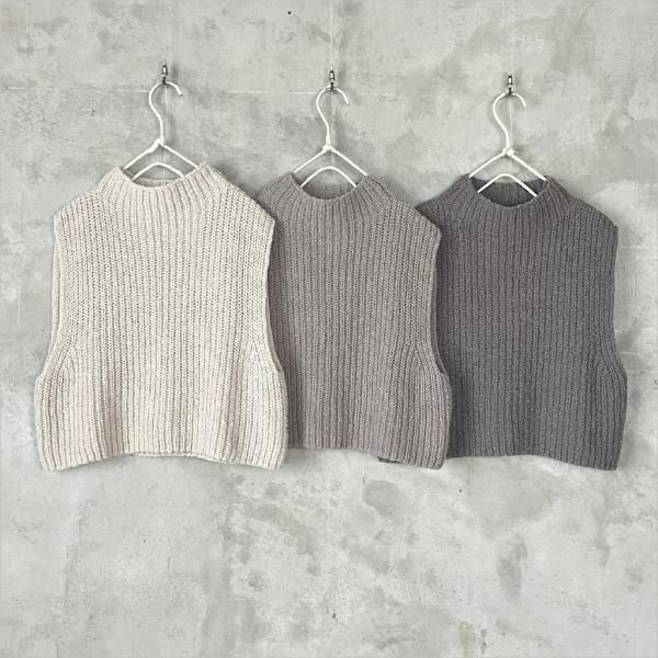 evam eva [エヴァムエヴァ] ウールアルパカ畦ベスト E253K053