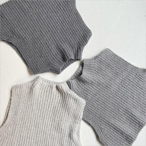 evam eva アルパカウール ベスト スミ　美品 evam eva [エヴァムエヴァ] ウールアルパカ畦ベスト E253K053