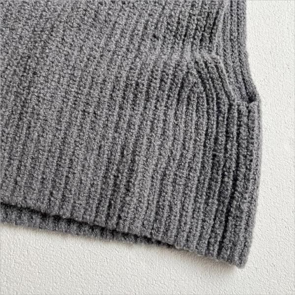 evam eva アルパカウール ベスト スミ　美品 evam eva [エヴァムエヴァ] ウールアルパカ畦ベスト E253K053