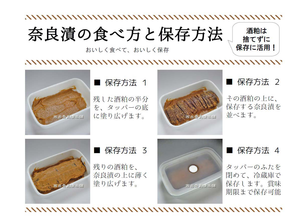 奈良漬の食べ方と保存方法