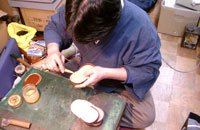 手縫い馬蹄型小銭入れ 製作工程４