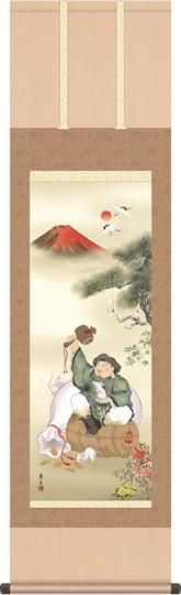 美品 掛け軸 曾我蕭白筆「大黒天の餅つき図」縁起物 美品 掛け軸 曾我蕭白筆「大黒天の餅つき図」縁起物