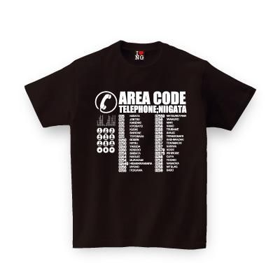 【関税込】 Tシャツ - ブラック:ブラック NIIGATA AREA CODE【ブラック】 - 新潟Tシャツ委員会