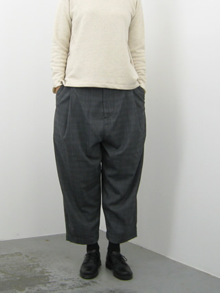 Basis Broek バージスブルック グレンチェックワイドウールパンツpair B 201 Clothes Tile