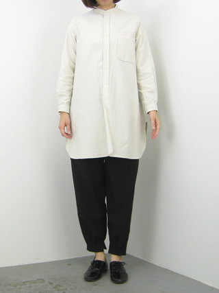 Yaeca ヤエカ スタンドカラーロングボタンシャツ Clothes Tile Yaeca ヤエカ スタンドカラーロングボタンシャツ Clothes Tile