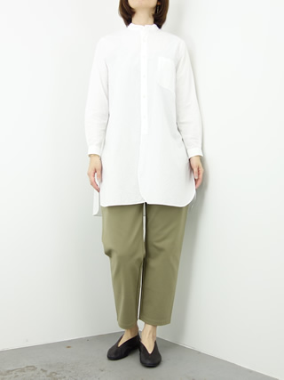 Yaeca ヤエカ スタンドカラーロングボタンシャツ Clothes Tile Yaeca ヤエカ スタンドカラーロングボタンシャツ Clothes Tile