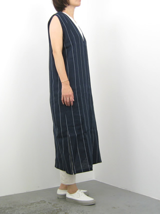 Honnete オネット ピンストライプvネックドレス Ho 19ss T13 Clothes Tile