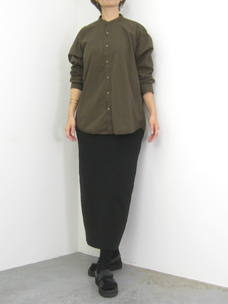 CIOTA（シオタ）　スビンコットンタイプライターバンドカラーシャツ[SHLM-102L-PBR] - clothes tile
