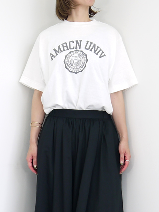 AMERICANA（アメリカーナ） カレッジプリントシームレスTシャツ