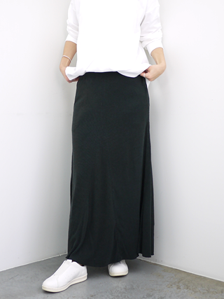 unfil（アンフィル）　ローシルクリブジャージーフレアーロングスカート[WFSP-UW121] - clothes tile