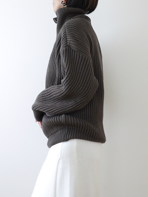 Oldderby Knitwear（オールドダービーニットウェア） リブジップファネルネックニットプルオーバー[JM4013] - clothes  tile