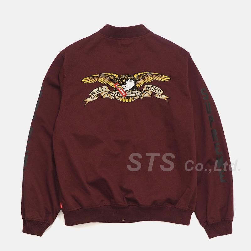 Supreme Antihero Bomber Jacket Burgundy