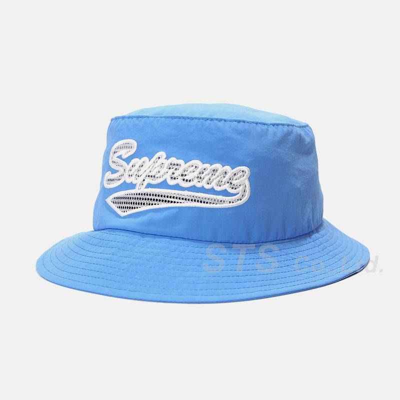 Supreme Mesh Script Crusher Hatブルー 倉庫 - 帽子