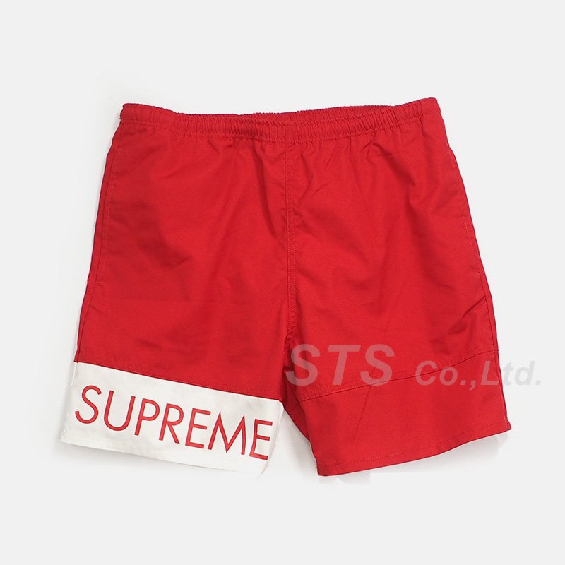 supreme banner water shorts 2016