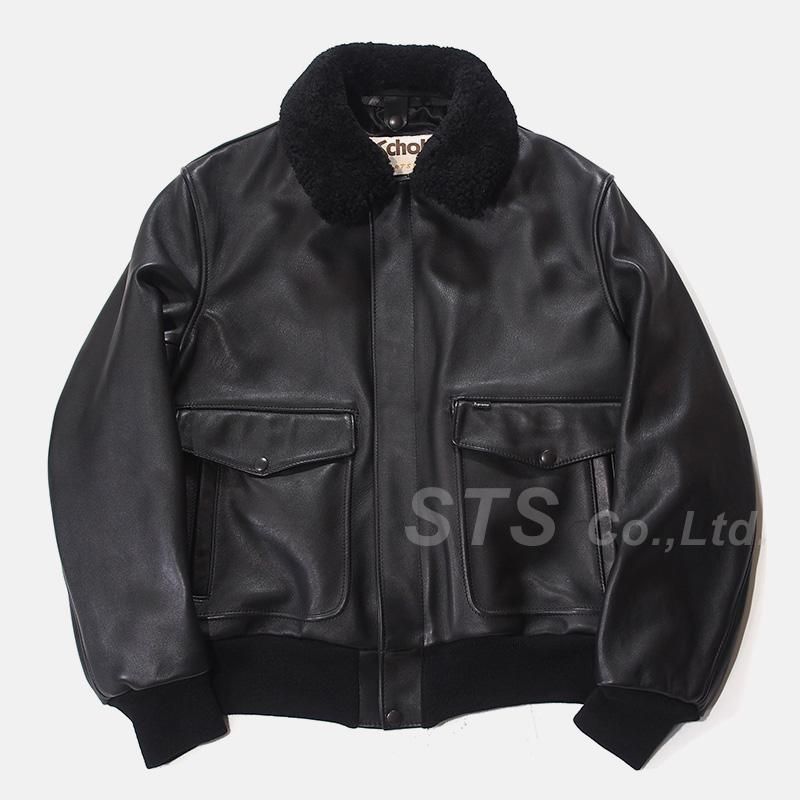 新品:S:Supreme/Schott LEATHER A-2デッドストック状態定価13万円