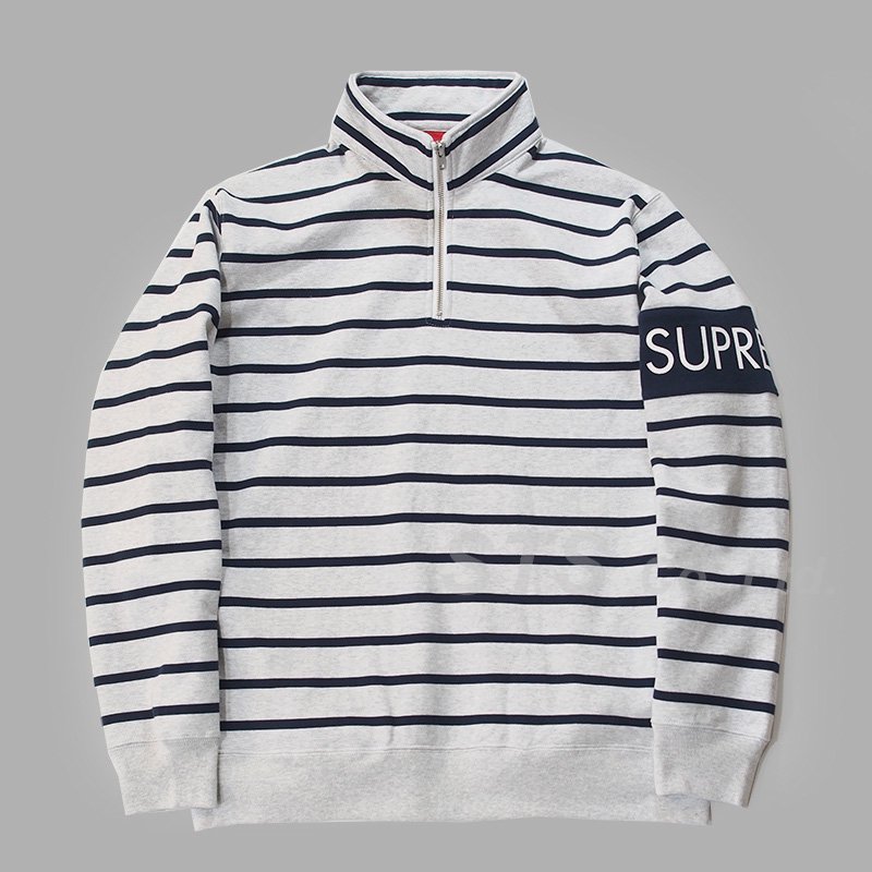 Supreme striped 2024 half zip sweater