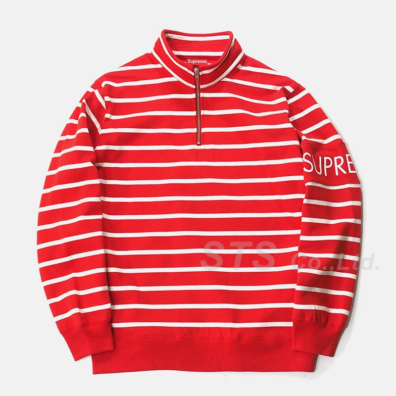 Supreme striped hotsell half zip sweater