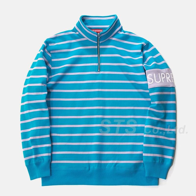 Supreme striped half hot sale zip sweater