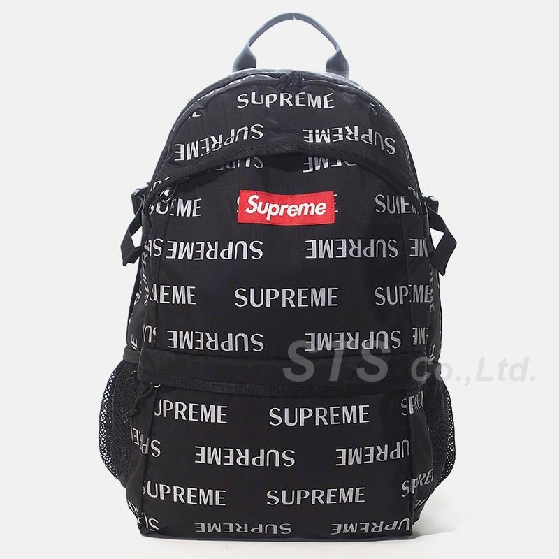 SUPREME シュプリーム 16AW 3M Reflective Repeat Backpack スリーエムリフレクティブリピートバックパック リュック ブラック