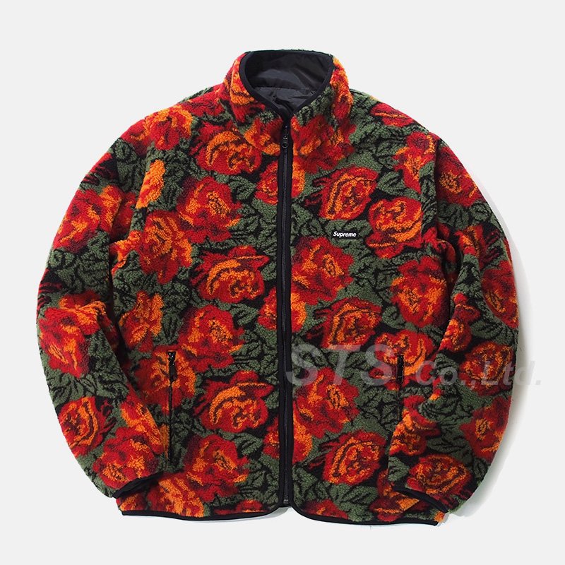 Roses Sherpa Fleece Reversible Jacket XL