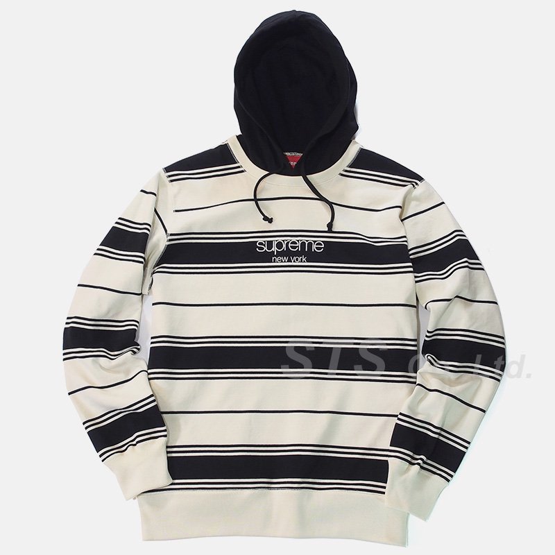 【美品】Supreme Striped Hooded Sweatshirt Lメンズ