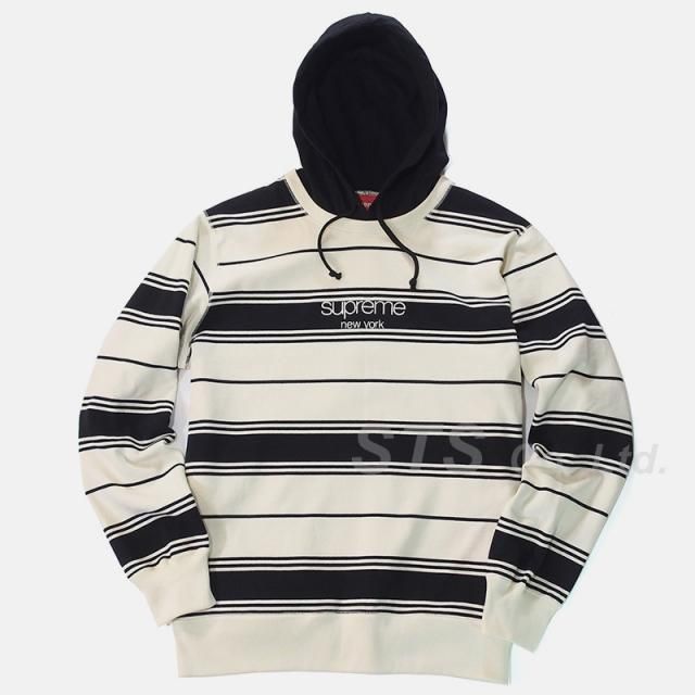 Supreme - Striped Hooded Crewneck