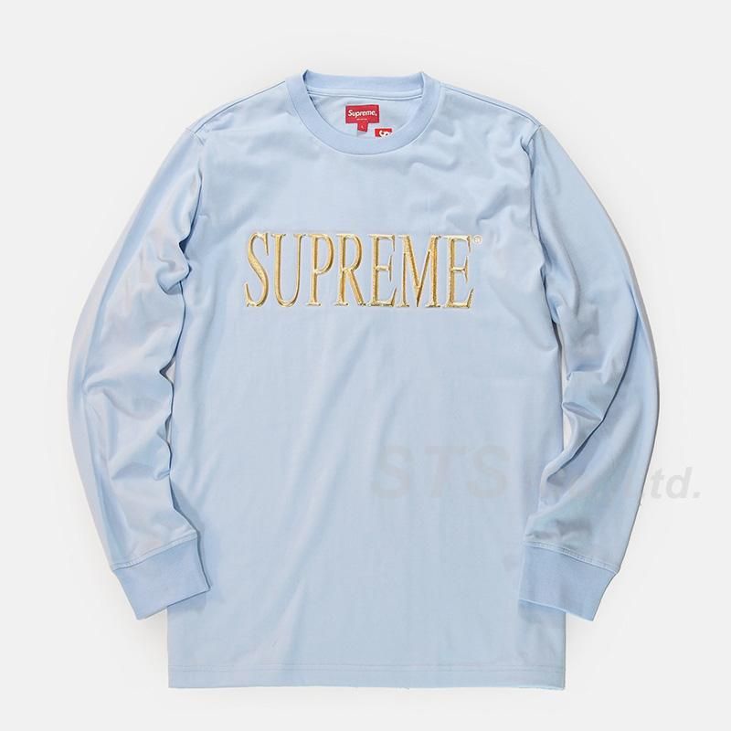 Supreme gold hotsell logo long sleeve