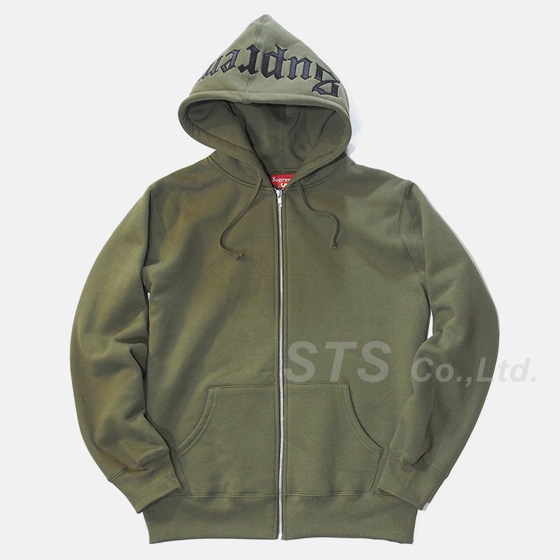 Supreme - Old English Hood Logo Zip Up Sweat - UG.SHAFT