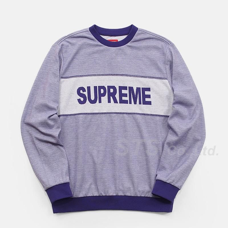 supreme Tonal Stripe Logo crewneckパープル L